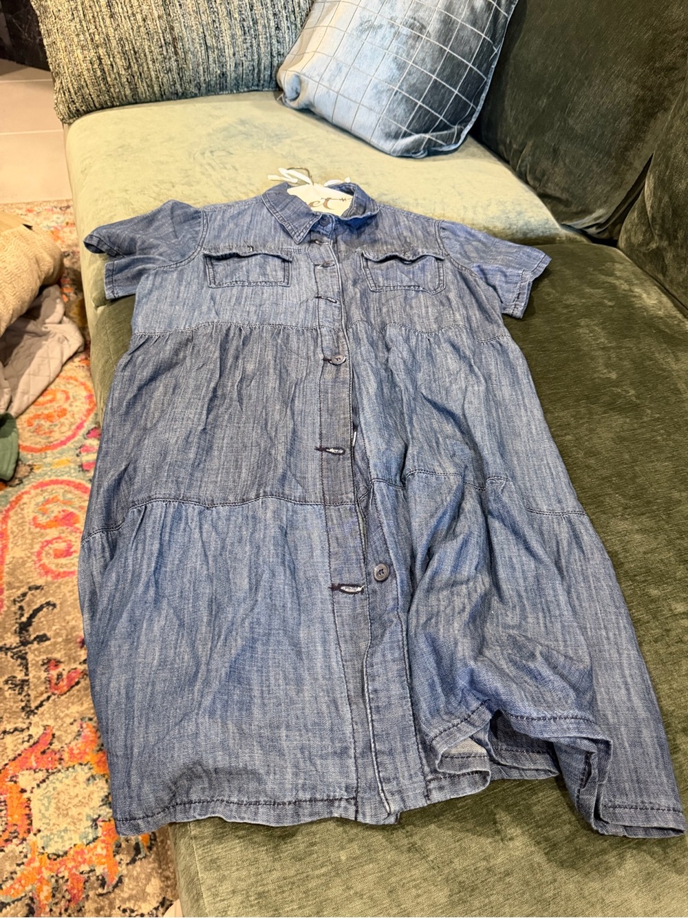 Women’s Chambray Button-Front Dress - Blue